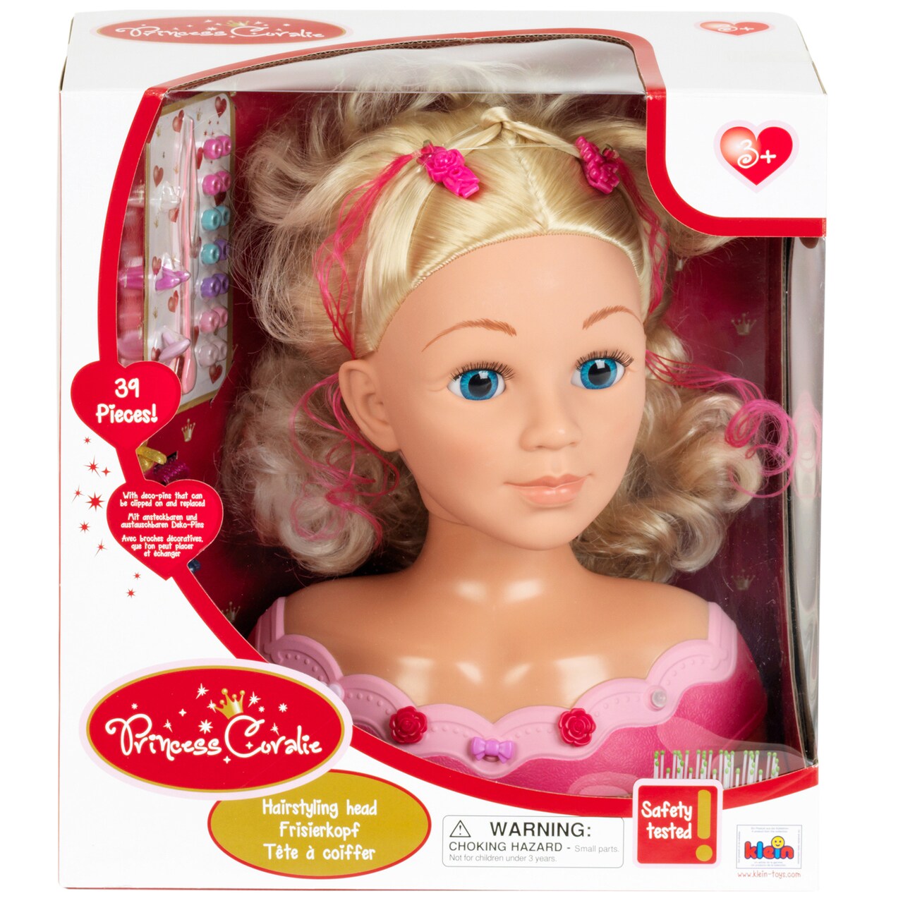 Princess Coralie: 11" Hairdressing Head - Little Emma - Theo Klein, Includes Hairstyling Accessories, Ages 3+